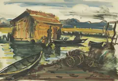 Vladimir Becić, From the vicinity of Rogotin, 1936., watercolor, tempera and gouache on paper