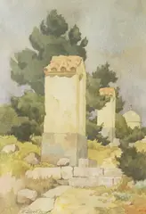 Viktor Šipek, Landscape, 1928., watercolor on paper