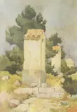 Viktor Šipek, Landscape, 1928., watercolor on paper