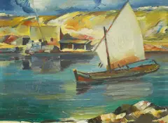 Marijan Trepše, Fishing Harbor (Kraljevica), cca. 1938., oil on canvas