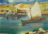 Marijan Trepše, Fishing Harbor (Kraljevica), cca. 1938., oil on canvas
