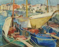 Vilko Gecan, In the Split Harbor, 1935.-1936., oil on hardboard