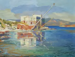 Marijan Trepše, Motif from Kraljevica with Tuna, 1937.-1939., watercolor on paper