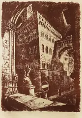 Sergije Glumac, Piazza della Signoria, Florence, lithography on paper