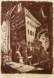 Sergije Glumac, Piazza della Signoria, Florence, lithography on paper