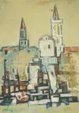 Milan Tolić, View of Split, oil on board
