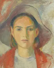 Vilim Svečnjak, Portrait of a Girl, oil on canvas