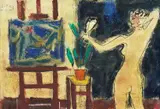 Slavko Šohaj, Nude in the Studio, 1959., pastel, ink, watercolor and pencil on paper