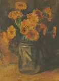 Slava Raškaj, Marigolds in a Vase, 1898., watercolor and pencil on paper