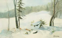 Slavko Tomerlin, Winter Landscape, 1938., oil on canvas