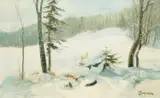 Slavko Tomerlin, Winter Landscape, 1938., oil on canvas