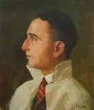 Ivan Tišov, Portrait of an Actor, oil on canvas pasted on cardboard