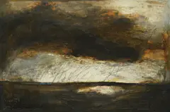 Ljubo Ivančić, Rainy Landscape, 1958.-1962., oil on hardboard