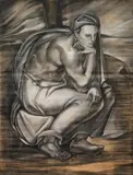 Jerko Fabković, Prophet Daniel, cca. 1929., charcoal on paper