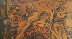 Marijan Trepše, Lamentation (Chapel of the Crucified Jesus Zagreb), 1936., charcoal, chalk and tempera on paper mounted on canvas