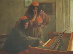 Joso Bužan, Gypsy Girls on Piano, 1906., oil on canvas