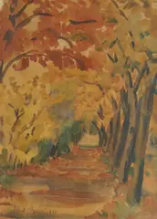 Vladimir Becić, Autumn, 1938., watercolor on paper