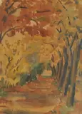 Vladimir Becić, Autumn, 1938., watercolor on paper