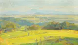 Matija Jama, View from Rašica to Ljubljana Field, oil on canvas