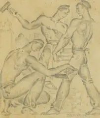 Renovation by Lojze Dolinar, 1945., pencil on paper, offered Mar 2026