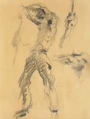 Rihard Jakopič, Quarry Worker, 1927.-1932., charcoal on paper