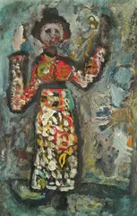 Antun Masle, Masquerade, oil on board