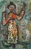 Antun Masle, Masquerade, oil on board