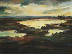 Zdravko Ćosić, Landscape, 1977., oil on canvas