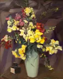 Constantin Artachino, Flori de primăvară, ulei pe carton