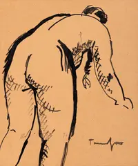 Nud by Nicolae Tonitza, anii '20, tuș pe hârtie, sold Mar 2026