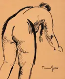 Nicolae Tonitza, Nud, anii '20, tuș pe hârtie