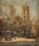 Louis Willaume, Vedere spre turnul Saint-Jacques, ulei pe pânză