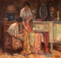 Jean Neylies, Mătăsuri, anii '30, ulei pe pânză