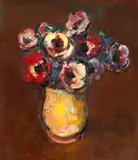 Corneliu Baba, Anemone, 1989, ulei pe carton