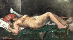 Gheorghe Petrașcu, Nud cu evantai (Lucreția), 1930, ulei pe pânză