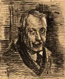 Gheorghe Petrașcu, Autoportret, 1926, tuș pe hârtie