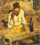 Rudolf Schweitzer–Cumpăna, Pe gânduri, ulei pe carton