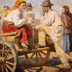 Nicolae Enea, Zi de sărbătoare, 1930, ulei pe pânză lipită pe lemn