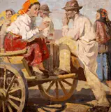 Nicolae Enea, Zi de sărbătoare, 1930, ulei pe pânză lipită pe lemn