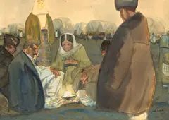 Francisc Șirato, Popas, 1916, acuarelă pe hârtie