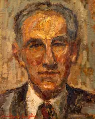 Portretul unui domn distins by Rudolf Schweitzer–Cumpăna, anii '60, ulei pe carton, sold Mar 2026