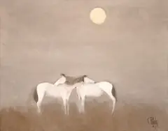 Constantin Piliuță, Sub clar de lună, 1985, ulei pe pânză