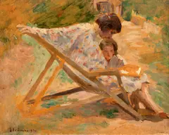 Puiul mamei by Ipolit Strâmbu, 1930, ulei pe placaj, sold Mar 2026
