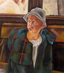 Micul ștrengar by Lola Schmierer Roth, anii '40, ulei pe pânză, sold Mar 2026