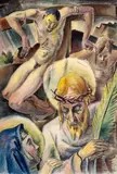 Carol Hübner, Drumul Crucii, 1936, acuarelă pe hârtie