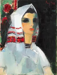 Gheorghe G. Vânătoru, Țărăncuță, 1978, ulei pe pânză lipită pe carton