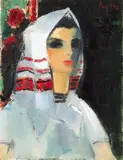 Gheorghe G. Vânătoru, Țărăncuță, 1978, ulei pe pânză lipită pe carton