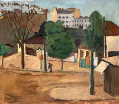 Vasile Popescu, Colț de București, 1927, ulei pe carton