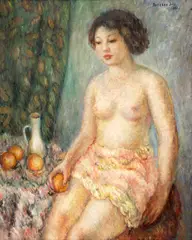Gheorghe Ionescu Sin, Nud cu portocale, 1932, ulei pe pânză