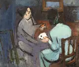 Alexandru Ciucurencu, Seară de canastă, începutul anilor '40, ulei pe pânză lipită pe carton